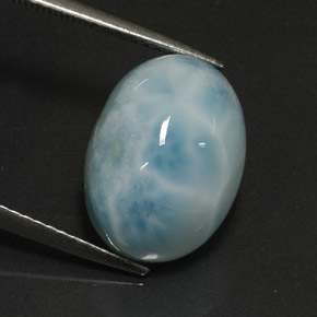 Larimar Vert bleu naturelle Coupe ovale, 8.13 ct, Opaque