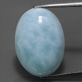 Larimar Vert bleu naturelle Coupe ovale, 14.62 ct, Opaque