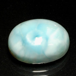 Larimar bleue naturelle coupe ovale, 7,39 ct, opaque
