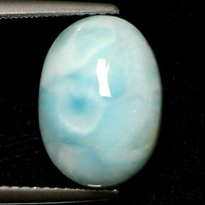 Larimar bleue naturelle coupe ovale, 7,39 ct, opaque