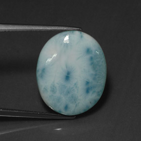 Larimar bleue naturelle coupe ovale, 12,07 ct, opaque