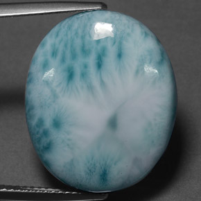 Larimar Vert clair naturelle Coupe ovale, 16.93 ct, Opaque