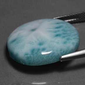 Larimar Vert clair naturelle Coupe ovale, 16.93 ct, Opaque