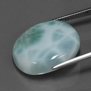 Larimar bleue naturelle coupe ovale, 19,66 ct, opaque