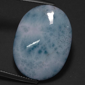 Larimar bleue naturelle coupe ovale, 17,92 ct, opaque
