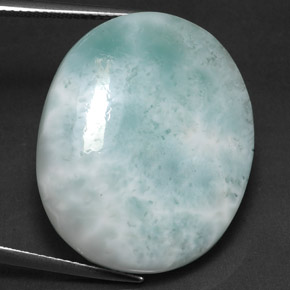 Larimar Vert clair naturelle Coupe ovale, 36.61 ct, Opaque