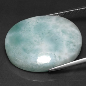 Larimar Vert clair naturelle Coupe ovale, 36.61 ct, Opaque