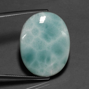 Larimar bleue naturelle coupe ovale, 31,53 ct, opaque
