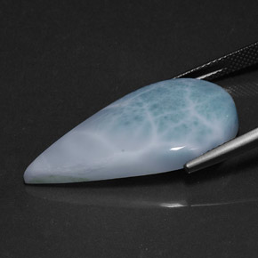 Larimar bleue naturelle en forme de poire, 20,12 ct, opaque
