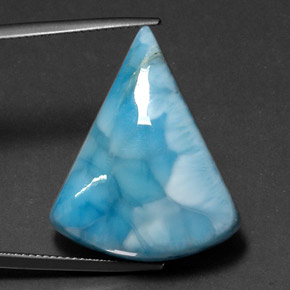 Larimar bleue naturelle forme fantaisie, 31,71 ct, opaque