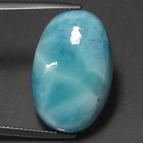 Larimar Vert bleu naturelle Coupe ovale, 25.59 ct, Opaque