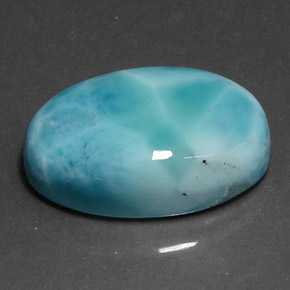 Larimar Vert bleu naturelle Coupe ovale, 25.59 ct, Opaque