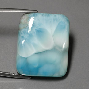 Larimar bleue naturelle coupe coussin, 48,62 ct, opaque