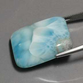 Larimar bleue naturelle coupe coussin, 48,62 ct, opaque