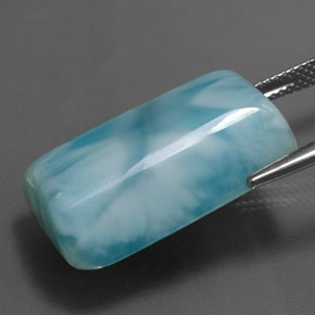 Larimar Vert bleu naturelle Baquette, 32.06 ct, Opaque