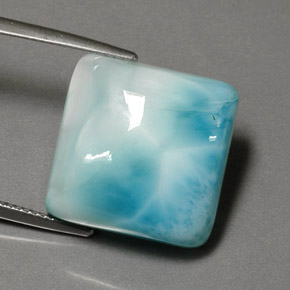 Larimar bleue naturelle coupe coussin, 25,97 ct, opaque
