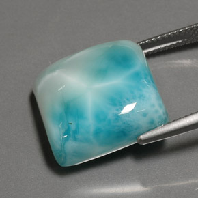Larimar bleue naturelle coupe coussin, 25,97 ct, opaque