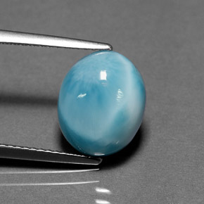 Larimar Bleu naturelle Coupe ovale, 4.98 ct, Opaque