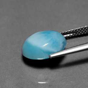 Larimar Bleu naturelle Coupe ovale, 4.98 ct, Opaque