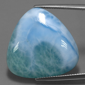Larimar bleue naturelle trillion, 27,83 ct, opaque