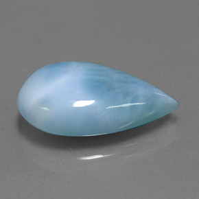 Larimar bleue naturelle en forme de poire, 11,31 ct, opaque