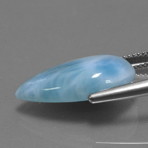 Larimar bleue naturelle en forme de poire, 11,31 ct, opaque