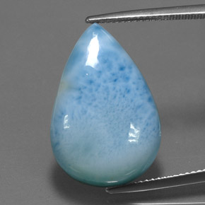 Larimar bleue naturelle en forme de poire, 18,19 ct, opaque