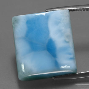 Larimar bleue naturelle baguette, 31,65 ct, opaque