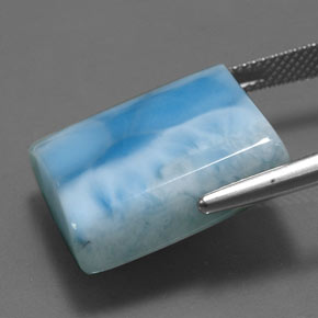 Larimar bleue naturelle baguette, 31,65 ct, opaque