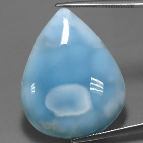 Larimar bleue naturelle en forme de poire, 52,05 ct, opaque