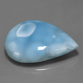 Larimar bleue naturelle en forme de poire, 52,05 ct, opaque