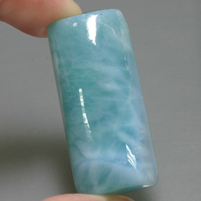 Larimar bleue naturelle baguette, 60,74 ct, opaque