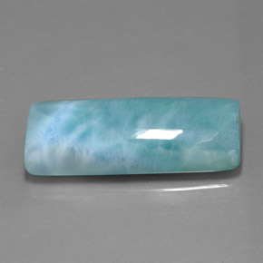 Larimar bleue naturelle baguette, 60,74 ct, opaque