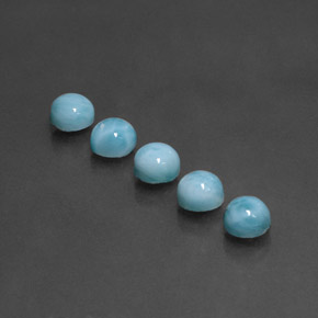 Achetez naturel ct Bleu Larimar gems, Coupe roude, En provenance République Dominicaine chez GemSelect. En stock, livraison internationale!