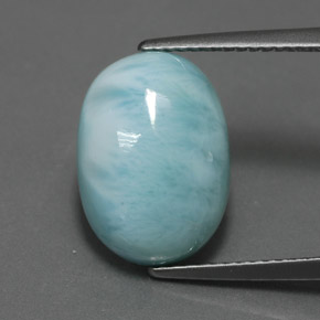 Larimar bleue naturelle coupe ovale, 7,33 ct, opaque