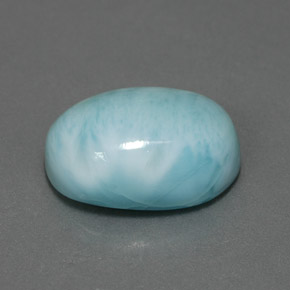 Larimar bleue naturelle coupe ovale, 7,33 ct, opaque