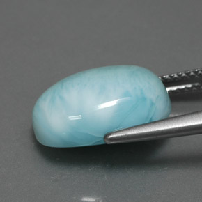 Larimar bleue naturelle coupe ovale, 7,33 ct, opaque