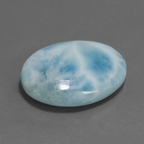 Larimar bleue naturelle coupe ovale, 18,44 ct, opaque