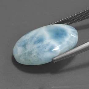 Larimar bleue naturelle coupe ovale, 18,44 ct, opaque