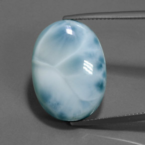 Larimar bleue naturelle coupe ovale, 24,16 ct, opaque