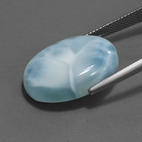Larimar bleue naturelle coupe ovale, 24,16 ct, opaque