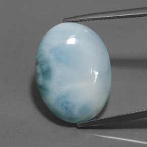 Larimar Bleu naturelle Coupe ovale, 15.84 ct, Opaque