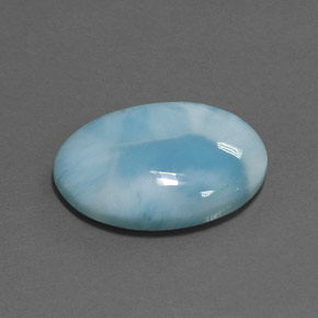 Larimar bleue naturelle coupe ovale, 15,89 ct, opaque