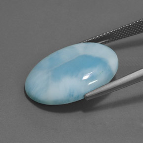 Larimar bleue naturelle coupe ovale, 15,89 ct, opaque