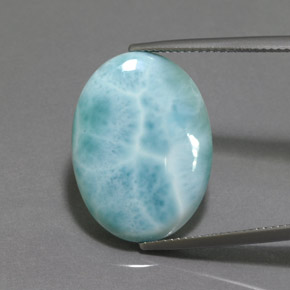 Larimar bleue naturelle coupe ovale, 15,50 ct, opaque