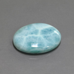 Larimar bleue naturelle coupe ovale, 15,50 ct, opaque