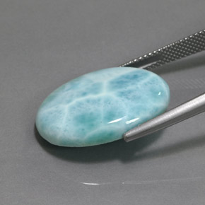 Larimar bleue naturelle coupe ovale, 15,50 ct, opaque