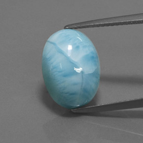 Larimar bleue naturelle coupe ovale, 7,87 ct, opaque