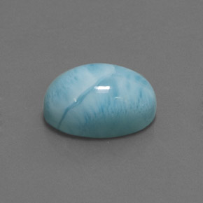 Larimar bleue naturelle coupe ovale, 7,87 ct, opaque