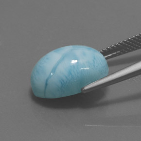 Larimar bleue naturelle coupe ovale, 7,87 ct, opaque